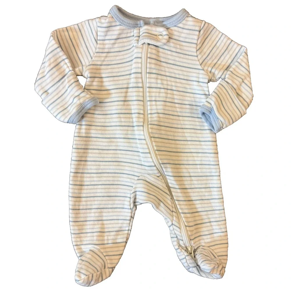 Preemie Baby Boy Sleeper Zipper Outfit Romper‎ Footie Pajamas Clothes Striped